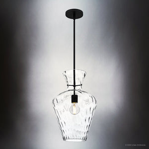 Urban Ambiance - Pendant - UQL6390 Casual Indoor Pendant, 18.00''H x 12.00''W x 12.00''Dep, Matte Black Finish, Lacey Collection - 