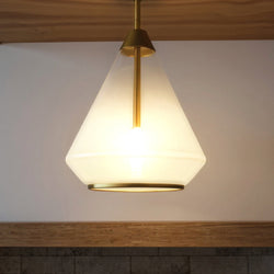 Urban Ambiance - Pendant - UQL6391 Contemporary Indoor Pendant, 13.25''H x 10.50''W x 10.50''Dep, Brushed Gold Finish, Lacey Collection - 