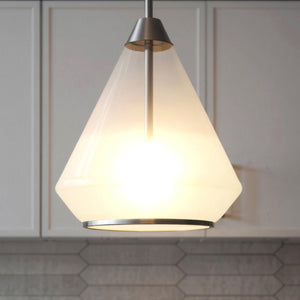 Urban Ambiance - Pendant - UQL6392 Contemporary Indoor Pendant, 13.25''H x 10.50''W x 10.50''Dep, Polished Chrome Finish, Lacey Collection - 