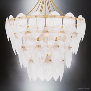 Urban Ambiance - Pendant - UQL6394 Traditional Indoor Pendant, 35.00''H x 28.00''W x 28.00''Dep, Gold Leaf Finish, Lacey Collection - 