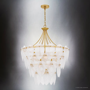 Urban Ambiance - Pendant - UQL6394 Traditional Indoor Pendant, 35.00''H x 28.00''W x 28.00''Dep, Gold Leaf Finish, Lacey Collection - 