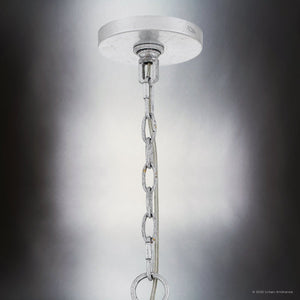 Urban Ambiance - Pendant - UQL6395 Traditional Indoor Pendant, 35.00''H x 28.00''W x 28.00''Dep, Silver Leaf Finish, Lacey Collection - 