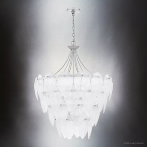 Urban Ambiance - Pendant - UQL6395 Traditional Indoor Pendant, 35.00''H x 28.00''W x 28.00''Dep, Silver Leaf Finish, Lacey Collection - 