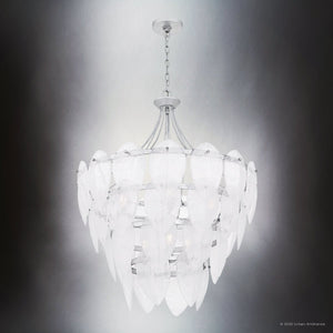 Urban Ambiance - Pendant - UQL6395 Traditional Indoor Pendant, 35.00''H x 28.00''W x 28.00''Dep, Silver Leaf Finish, Lacey Collection - 