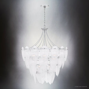 Urban Ambiance - Pendant - UQL6395 Traditional Indoor Pendant, 35.00''H x 28.00''W x 28.00''Dep, Silver Leaf Finish, Lacey Collection - 