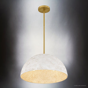 Urban Ambiance - Pendant - UQL6396 Modern Rustic Indoor Pendant, 10.00''H x 17.75''W x 17.75''Dep, Brushed Gold Finish, Lacey Collection - 