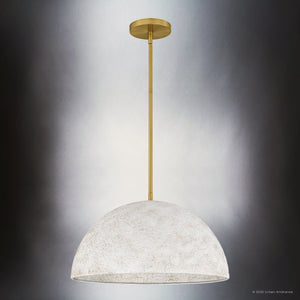 Urban Ambiance - Pendant - UQL6396 Modern Rustic Indoor Pendant, 10.00''H x 17.75''W x 17.75''Dep, Brushed Gold Finish, Lacey Collection - 