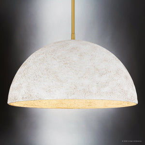 Urban Ambiance - Pendant - UQL6396 Modern Rustic Indoor Pendant, 10.00''H x 17.75''W x 17.75''Dep, Brushed Gold Finish, Lacey Collection - 