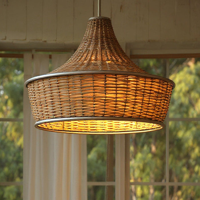 UQL6397 Coastal Indoor Pendant, 18.00''H x 21.75''W x 21.75''Dep, Bronze Gold Finish, Lacey Collection