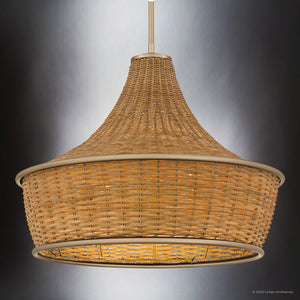 Urban Ambiance - Pendant - UQL6397 Coastal Indoor Pendant, 18.00''H x 21.75''W x 21.75''Dep, Bronze Gold Finish, Lacey Collection - 