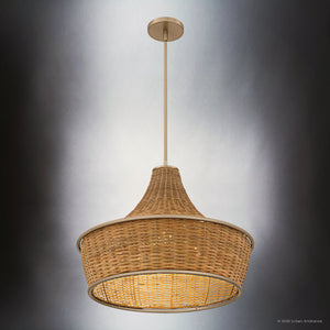 Urban Ambiance - Pendant - UQL6397 Coastal Indoor Pendant, 18.00''H x 21.75''W x 21.75''Dep, Bronze Gold Finish, Lacey Collection - 