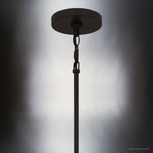 Urban Ambiance - Pendant - UQL6398 Coastal Indoor Pendant, 12.25''H x 24.00''W x 21.50''Dep, Matte Black Finish, Lacey Collection - 