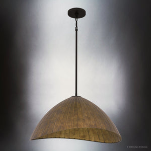 Urban Ambiance - Pendant - UQL6398 Coastal Indoor Pendant, 12.25''H x 24.00''W x 21.50''Dep, Matte Black Finish, Lacey Collection - 