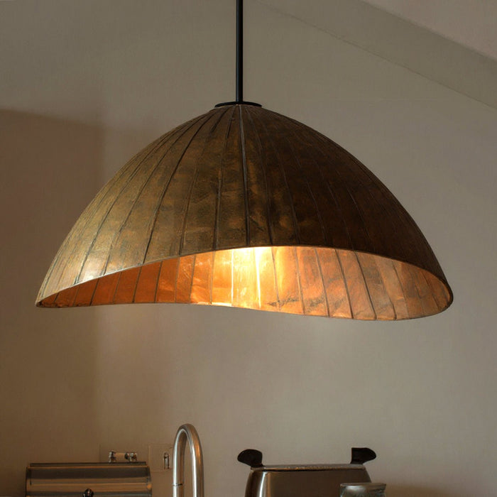 UQL6398 Coastal Indoor Pendant, 12.25''H x 24.00''W x 21.50''Dep, Matte Black Finish, Lacey Collection