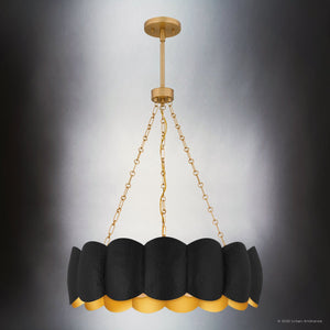 Urban Ambiance - Pendant - UQL6399 Cosmopolitan Indoor Pendant, 30.25''H x 24.00''W x 24.00''Dep, Matte Black Finish, Lacey Collection - 