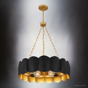 Urban Ambiance - Pendant - UQL6399 Cosmopolitan Indoor Pendant, 30.25''H x 24.00''W x 24.00''Dep, Matte Black Finish, Lacey Collection - 
