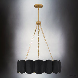 Urban Ambiance - Pendant - UQL6399 Cosmopolitan Indoor Pendant, 30.25''H x 24.00''W x 24.00''Dep, Matte Black Finish, Lacey Collection - 