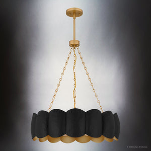 Urban Ambiance - Pendant - UQL6399 Cosmopolitan Indoor Pendant, 30.25''H x 24.00''W x 24.00''Dep, Matte Black Finish, Lacey Collection - 