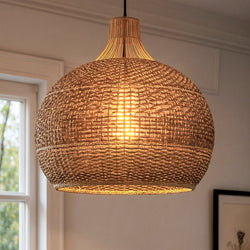 Urban Ambiance - Pendant - UQL6400 Coastal Indoor Pendant, 28.75''H x 28.00''W x 28.00''Dep, Matte Black Finish, Lacey Collection - 