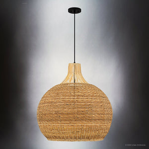 Urban Ambiance - Pendant - UQL6400 Coastal Indoor Pendant, 28.75''H x 28.00''W x 28.00''Dep, Matte Black Finish, Lacey Collection - 