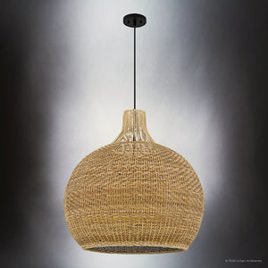 Urban Ambiance - Pendant - UQL6400 Coastal Indoor Pendant, 28.75''H x 28.00''W x 28.00''Dep, Matte Black Finish, Lacey Collection - 