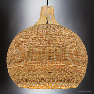 Urban Ambiance - Pendant - UQL6400 Coastal Indoor Pendant, 28.75''H x 28.00''W x 28.00''Dep, Matte Black Finish, Lacey Collection - 