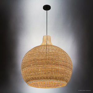 Urban Ambiance - Pendant - UQL6400 Coastal Indoor Pendant, 28.75''H x 28.00''W x 28.00''Dep, Matte Black Finish, Lacey Collection - 