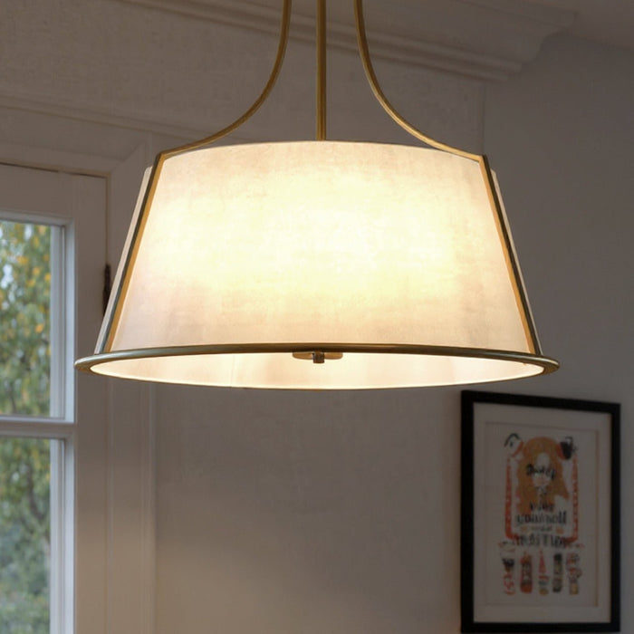 UQL6401 New Traditional Indoor Pendant, 22.75''H x 24.00''W x 24.00''Dep, Bronze Gold Finish, Lacey Collection