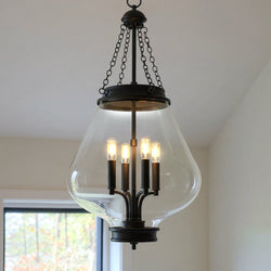 Urban Ambiance - Pendant - UQL6402 Tudor Indoor Pendant, 30.25''H x 16.00''W x 16.00''Dep, Matte Black Finish, Lacey Collection - 