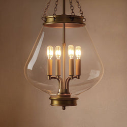 Urban Ambiance - Pendant - UQL6403 Tudor Indoor Pendant, 30.25''H x 16.00''W x 16.00''Dep, Weathered Brass Finish, Lacey Collection - 