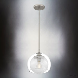 Urban Ambiance - Pendant - UQL6404 Modern Indoor Pendant, 10.25''H x 10.00''W x 10.00''Dep, Brushed Nickel Finish, Lacey Collection - 