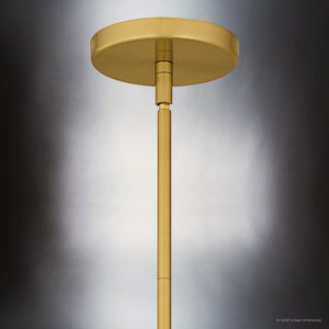 Urban Ambiance - Pendant - UQL6405 Modern Indoor Pendant, 10.25''H x 10.00''W x 10.00''Dep, Brushed Gold Finish, Lacey Collection - 