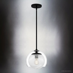 Urban Ambiance - Pendant - UQL6406 Modern Indoor Pendant, 10.25''H x 10.00''W x 10.00''Dep, Matte Black Finish, Lacey Collection - 