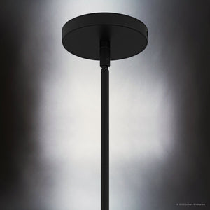 Urban Ambiance - Pendant - UQL6408 Coastal Indoor Pendant, 14.50''H x 6.00''W x 6.00''Dep, Matte Black Finish, Lacey Collection - 