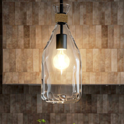 Urban Ambiance - Pendant - UQL6408 Coastal Indoor Pendant, 14.50''H x 6.00''W x 6.00''Dep, Matte Black Finish, Lacey Collection - 