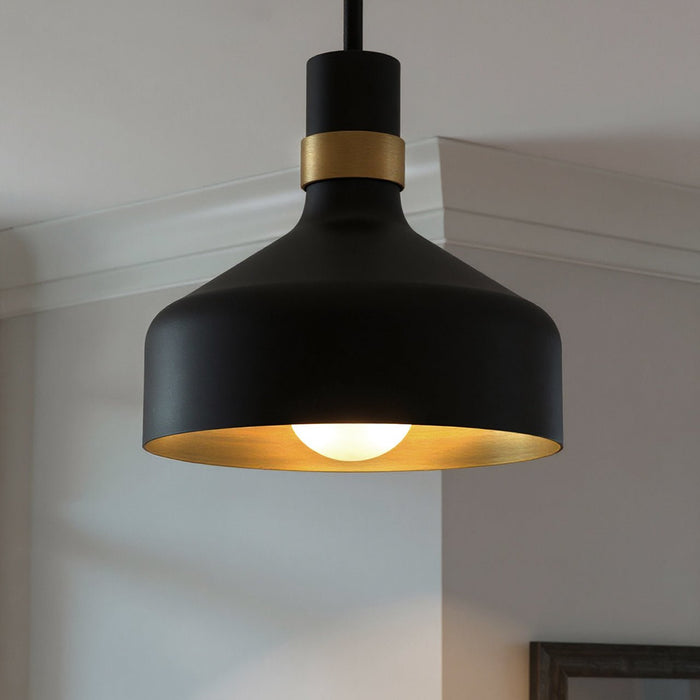 UQL6409 Modern Indoor Pendant, 11.00''H x 10.00''W x 10.00''Dep, Matte Black Finish, Lacey Collection