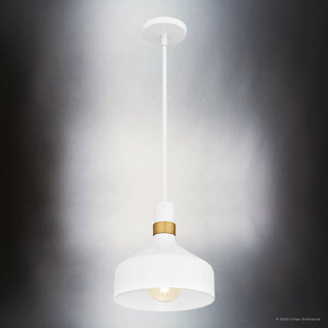 Urban Ambiance - Pendant - UQL6410 Modern Indoor Pendant, 11.00''H x 10.00''W x 10.00''Dep, Matte White Finish, Lacey Collection - 
