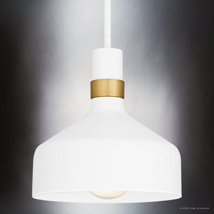 Urban Ambiance - Pendant - UQL6410 Modern Indoor Pendant, 11.00''H x 10.00''W x 10.00''Dep, Matte White Finish, Lacey Collection - 