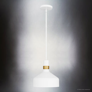 Urban Ambiance - Pendant - UQL6410 Modern Indoor Pendant, 11.00''H x 10.00''W x 10.00''Dep, Matte White Finish, Lacey Collection - 