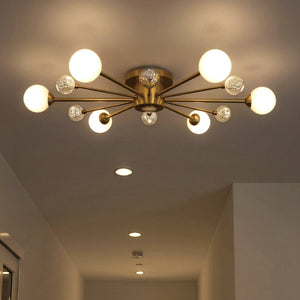 Urban Ambiance - Ceiling Light - UQL6411 Modern Indoor Ceiling Light, 4.25''H x 30.00''W x 30.00''Dep, Brushed Gold Finish, Lacey Collection - 
