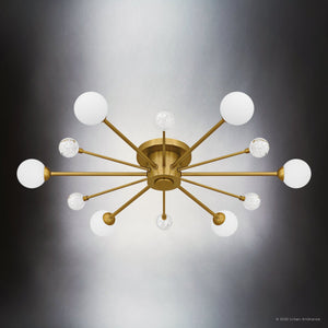 Urban Ambiance - Ceiling Light - UQL6411 Modern Indoor Ceiling Light, 4.25''H x 30.00''W x 30.00''Dep, Brushed Gold Finish, Lacey Collection - 