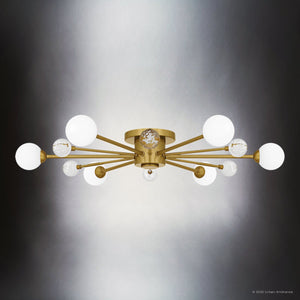 Urban Ambiance - Ceiling Light - UQL6411 Modern Indoor Ceiling Light, 4.25''H x 30.00''W x 30.00''Dep, Brushed Gold Finish, Lacey Collection - 