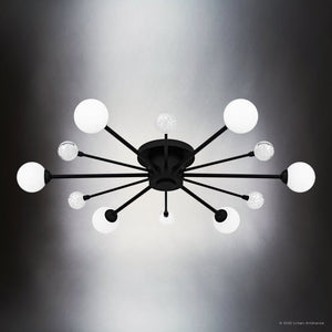 Urban Ambiance - Ceiling Light - UQL6412 Modern Indoor Ceiling Light, 4.25''H x 30.00''W x 30.00''Dep, Matte Black Finish, Lacey Collection - 