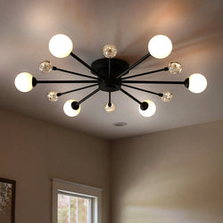 Urban Ambiance - Ceiling Light - UQL6412 Modern Indoor Ceiling Light, 4.25''H x 30.00''W x 30.00''Dep, Matte Black Finish, Lacey Collection - 