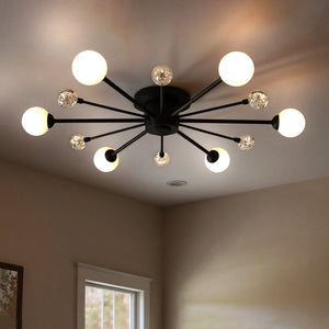 Urban Ambiance - Ceiling Light - UQL6412 Modern Indoor Ceiling Light, 4.25''H x 30.00''W x 30.00''Dep, Matte Black Finish, Lacey Collection - 