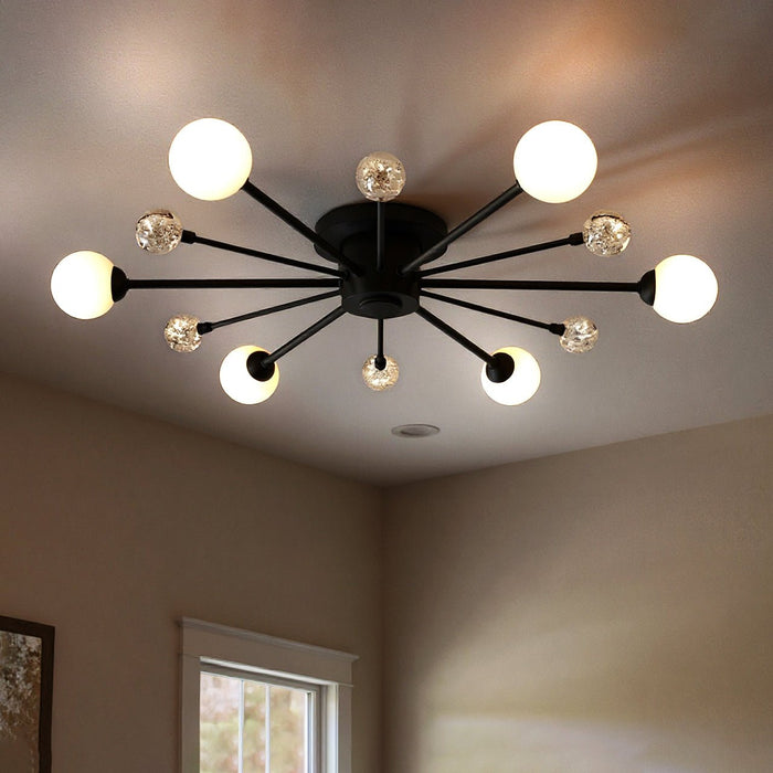 UQL6412 Modern Indoor Ceiling Light, 4.25''H x 30.00''W x 30.00''Dep, Matte Black Finish, Lacey Collection