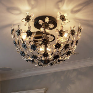 Urban Ambiance - Ceiling Light - UQL6413 Glam Indoor Ceiling Light, 9.50''H x 15.75''W x 15.75''Dep, Matte Black Finish, Lacey Collection - 