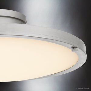 Urban Ambiance - Ceiling Light - UQL6415 Industrial Indoor Ceiling Light, 5.00''H x 15.75''W x 15.75''Dep, Brushed Nickel Finish, Lacey Collection - 