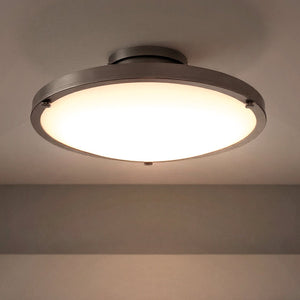 Urban Ambiance - Ceiling Light - UQL6415 Industrial Indoor Ceiling Light, 5.00''H x 15.75''W x 15.75''Dep, Brushed Nickel Finish, Lacey Collection - 