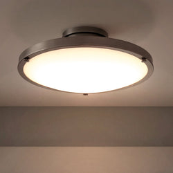Urban Ambiance - Ceiling Light - UQL6415 Industrial Indoor Ceiling Light, 5.00''H x 15.75''W x 15.75''Dep, Brushed Nickel Finish, Lacey Collection - 